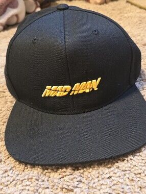 A$AP Ferg snapback hat embroidered "MAD MAN" logo in yellow NEW